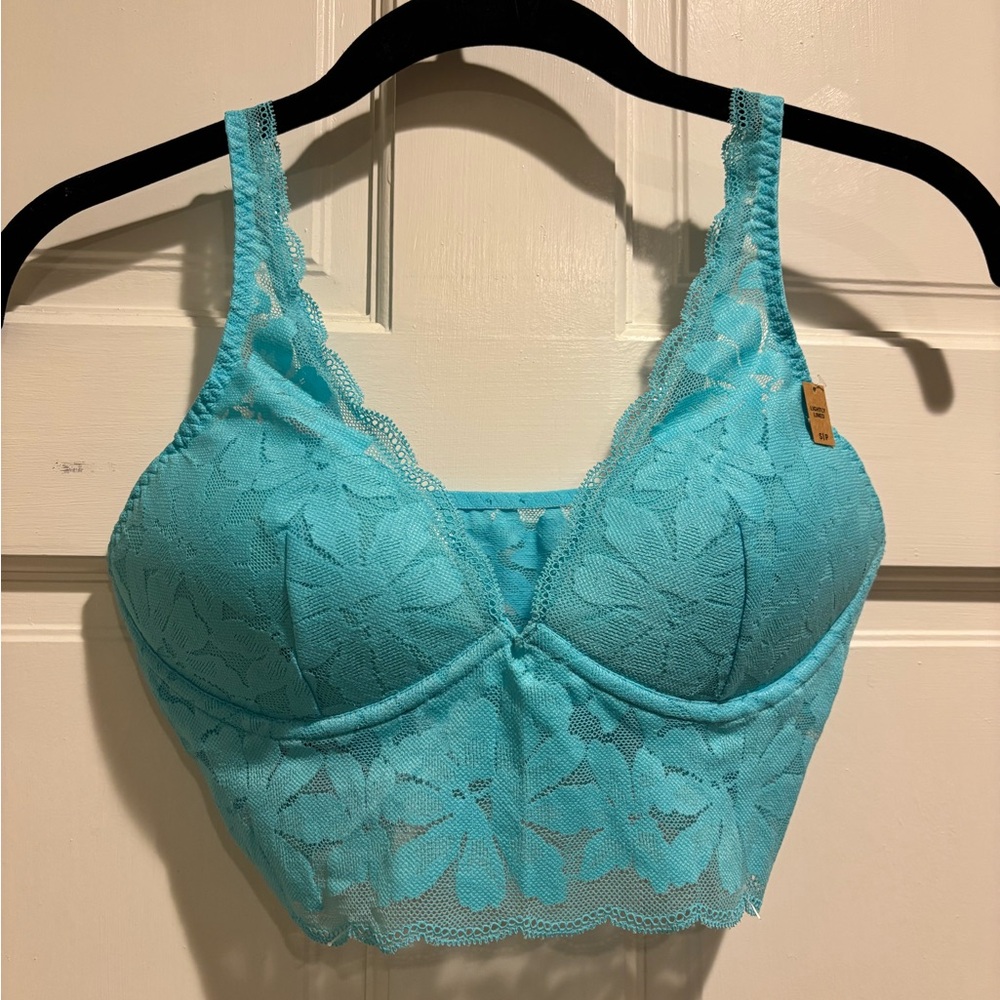 PINK Victoria's Secret Lace Bralette in Turquoise